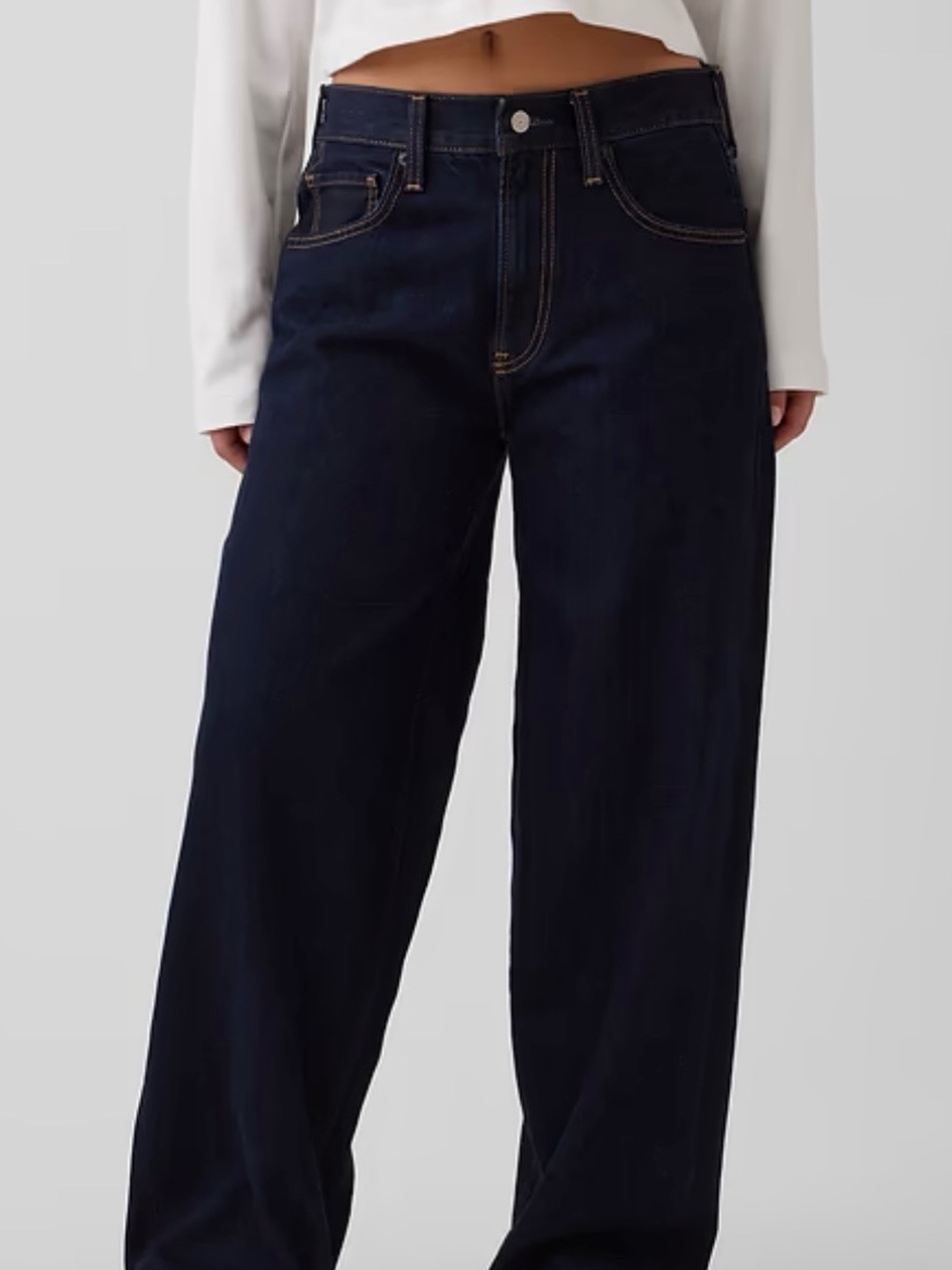 Hailey Bieber Extra Baggy GAP Dark Indigo Jeans